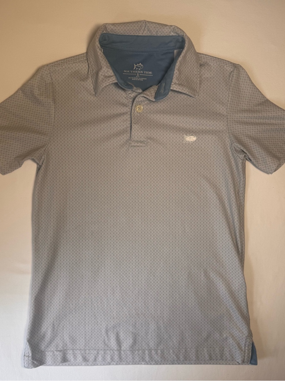 Southern Tide Light Gray Micro-Pattern Polo